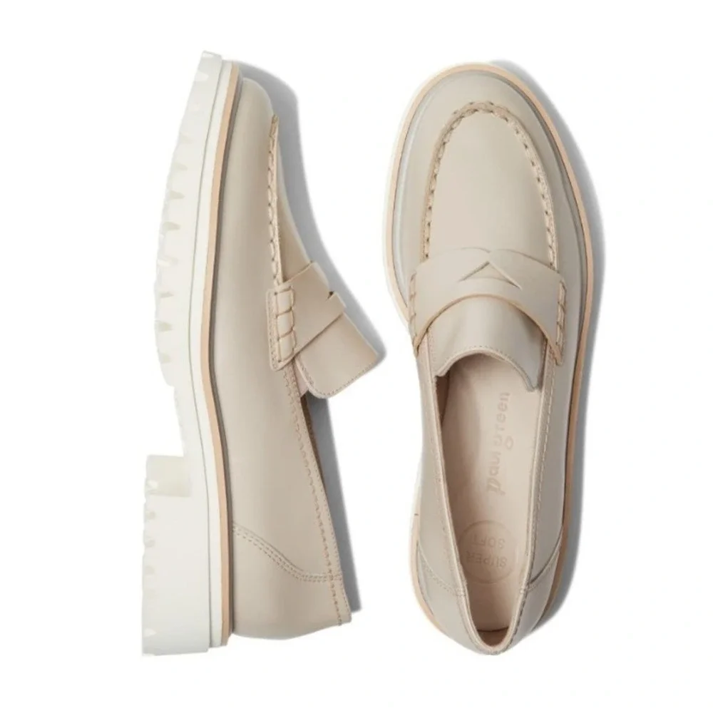 Paul Green Lillian Penny Leather Biscuit Brushed Almond Toe Loafers - Size 7.5